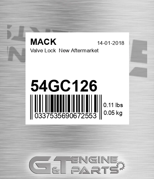 54GC126 Valve Lock New Aftermarket