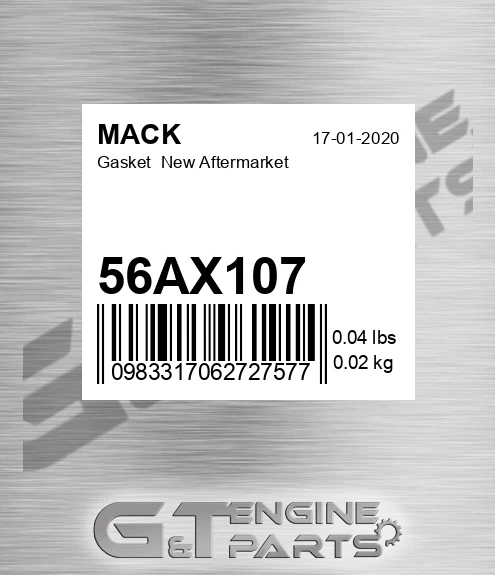56AX107 Gasket New Aftermarket