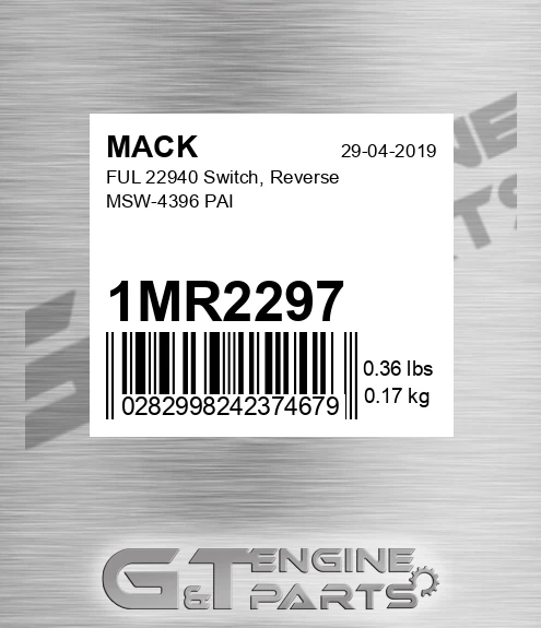 1mr2297 FUL 22940 Switch, Reverse MSW-4396 PAI
