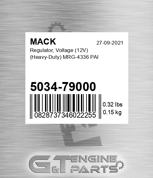 5034-79000 Regulator, Voltage 12V Heavy-Duty MRG-4336 PAI