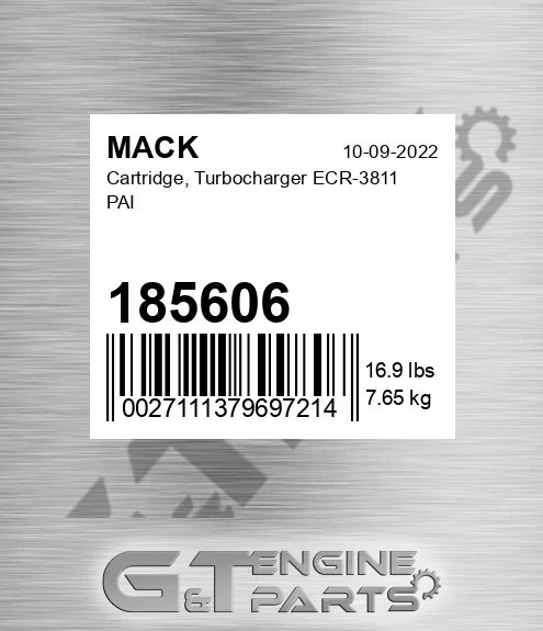 185606 Cartridge, Turbocharger ECR-3811 PAI