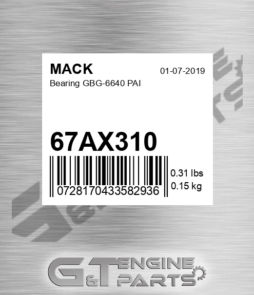 67AX310 Bearing GBG-6640 PAI