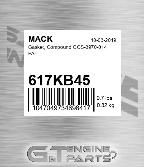 617KB45 Gasket, Compound GGS-3970-014 PAI