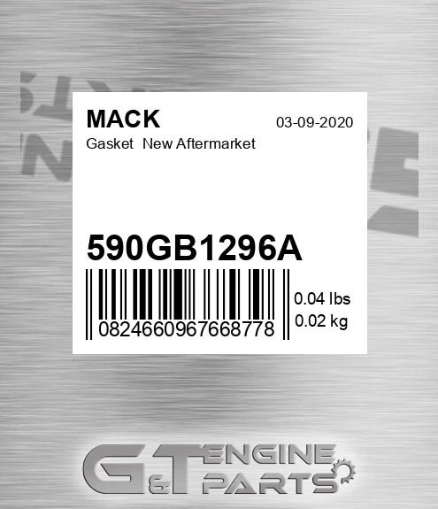 590GB1296A Gasket New Aftermarket