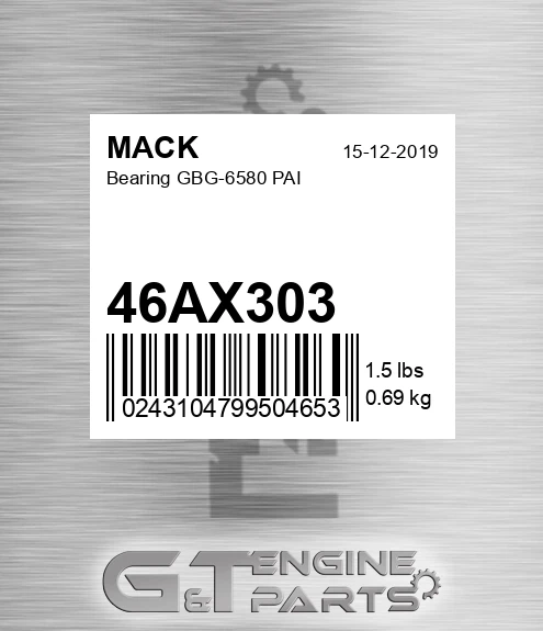 46AX303 Bearing GBG-6580 PAI