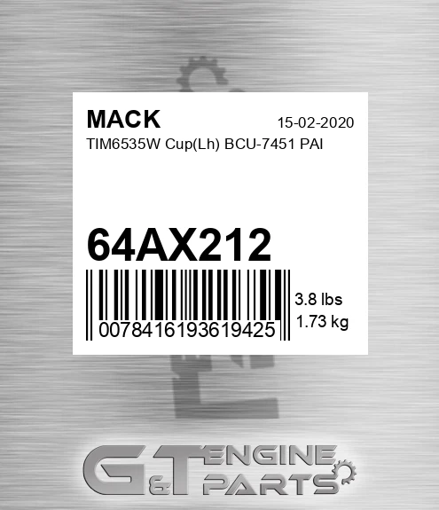 64AX212 TIM6535W CupLh BCU-7451 PAI