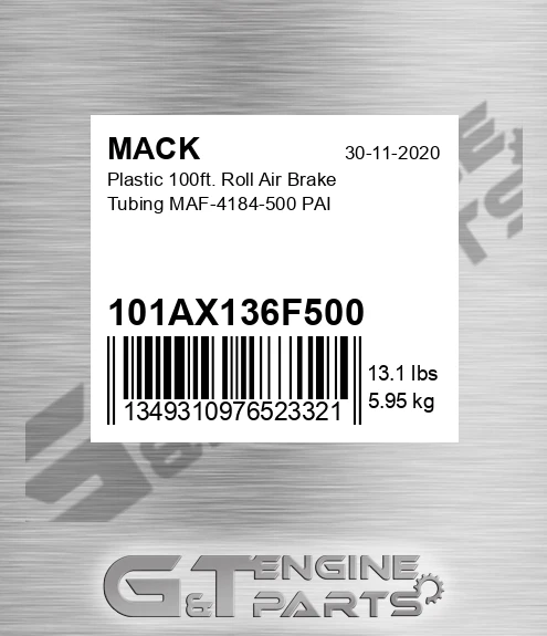 101AX136F500 Plastic 100ft. Roll Air Brake Tubing MAF-4184-500 PAI