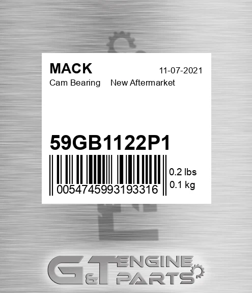 59GB1122P1 Cam Bearing New Aftermarket