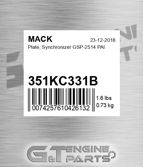 351KC331B Plate, Synchronizer GSP-2514 PAI