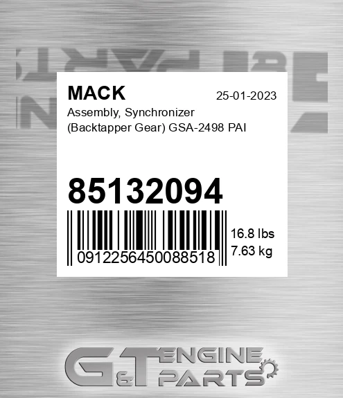 85132094 Assembly, Synchronizer Backtapper Gear GSA-2498 PAI