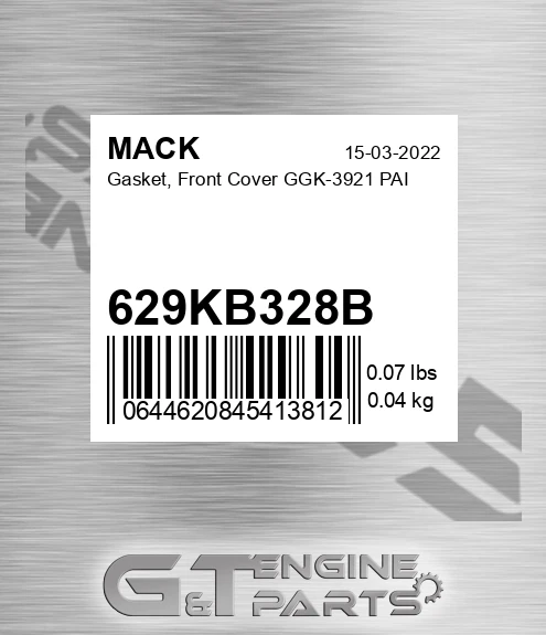 629KB328B Gasket, Front Cover GGK-3921 PAI