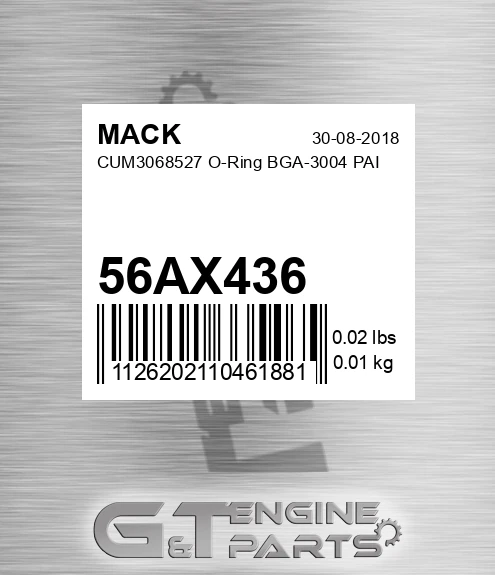 56AX436 CUM3068527 O-Ring BGA-3004 PAI