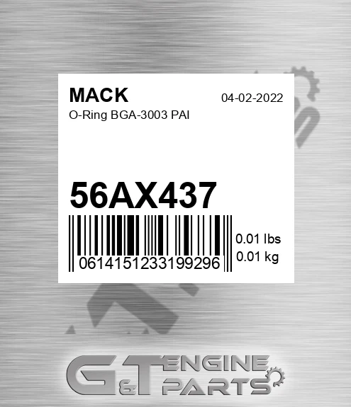 56AX437 O-Ring BGA-3003 PAI