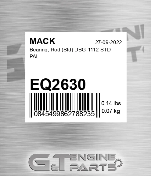 EQ2630 Bearing, Rod Std DBG-1112-STD PAI
