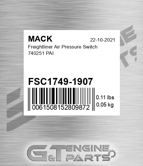 FSC1749-1907 Freightliner Air Pressure Switch 740251 PAI