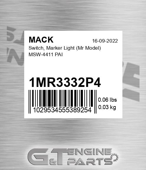 1MR3332P4 Switch, Marker Light Mr Model MSW-4411 PAI