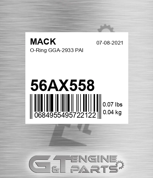 56AX558 O-Ring GGA-2933 PAI