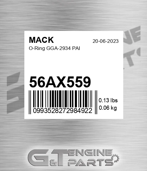 56AX559 O-Ring GGA-2934 PAI