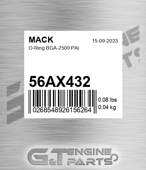 56AX432 O-Ring BGA-2500 PAI