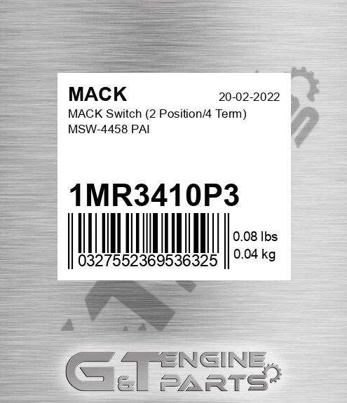 1MR3410P3 MACK Switch 2 Position/4 Term MSW-4458 PAI