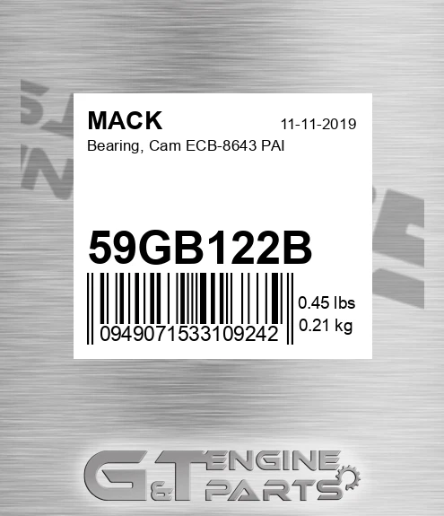 59GB122B Bearing, Cam ECB-8643 PAI