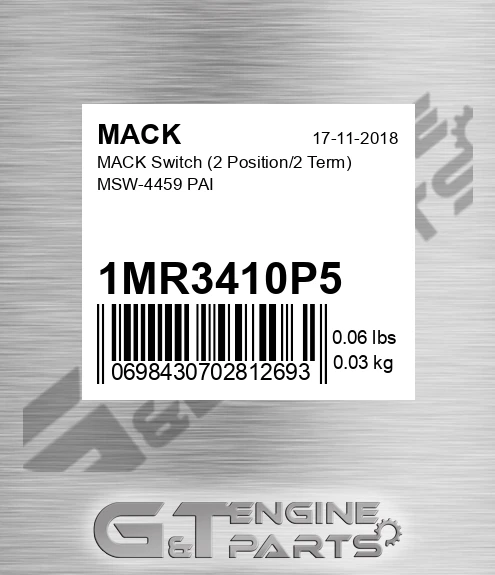 1MR3410P5 MACK Switch 2 Position/2 Term MSW-4459 PAI