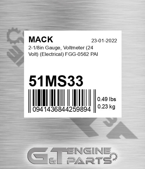 51MS33 2-1/8in Gauge, Voltmeter 24 Volt Electrical FGG-0562 PAI