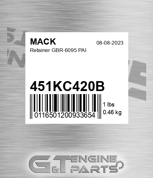 451KC420B Retainer GBR-6095 PAI