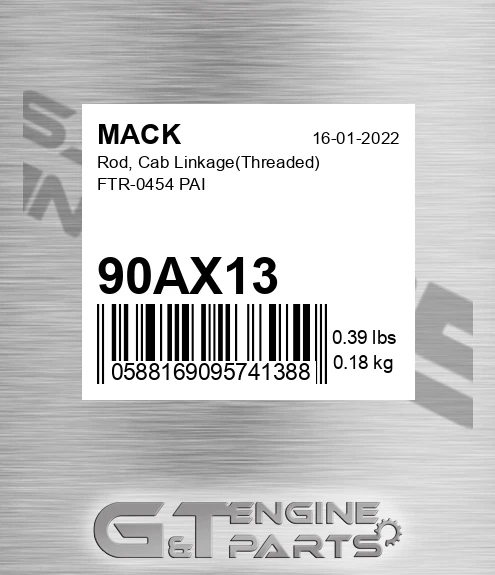90AX13 Rod, Cab Linkage Threaded FTR-0454 PAI