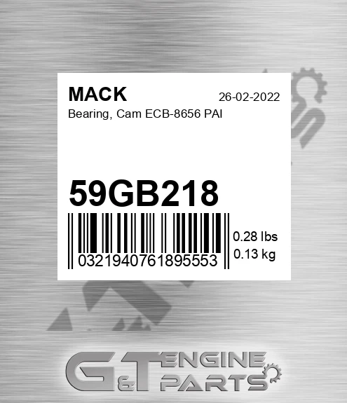 59GB218 Bearing, Cam ECB-8656 PAI