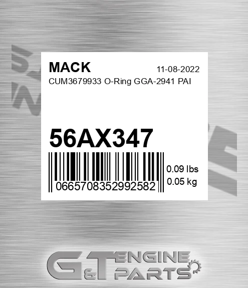 56AX347 CUM3679933 O-Ring GGA-2941 PAI
