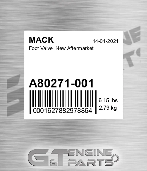 A80271-001 Foot Valve New Aftermarket