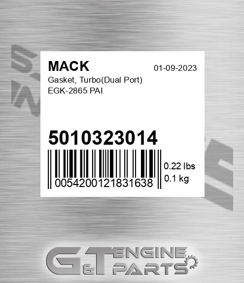5010323014 Gasket, Turbo Dual Port EGK-2865 PAI