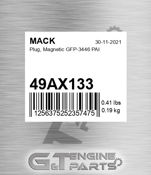 49AX133 Plug, Magnetic GFP-3446 PAI