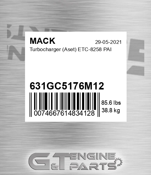 631GC5176M12 Turbocharger Aset ETC-8258 PAI