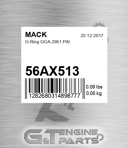 56AX513 O-Ring GGA-2951 PAI