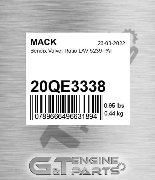 20QE3338 Bendix Valve, Ratio LAV-5239 PAI