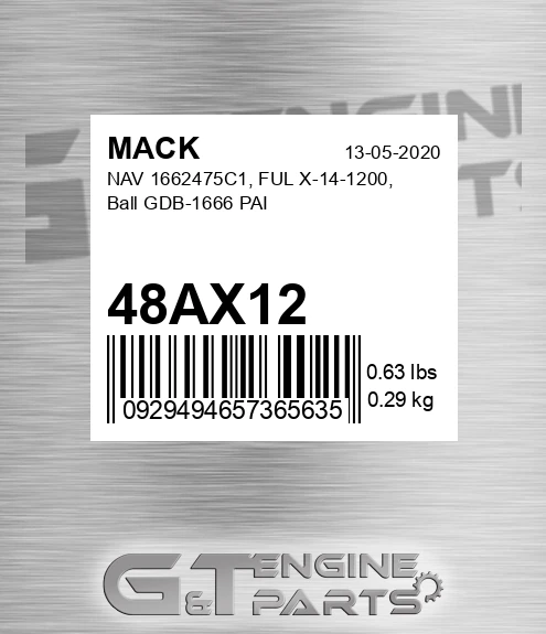 48AX12 NAV 1662475C1, FUL X-14-1200, Ball GDB-1666 PAI
