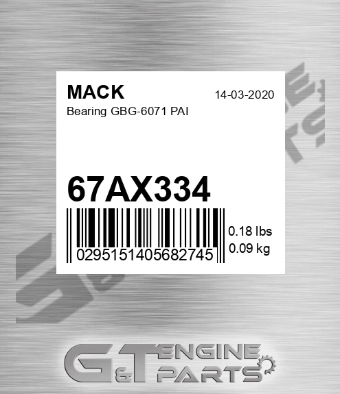 67AX334 Bearing GBG-6071 PAI