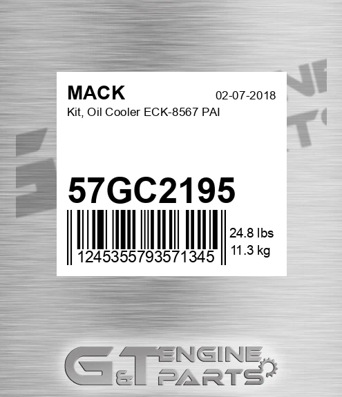 57GC2195 Kit, Oil Cooler ECK-8567 PAI