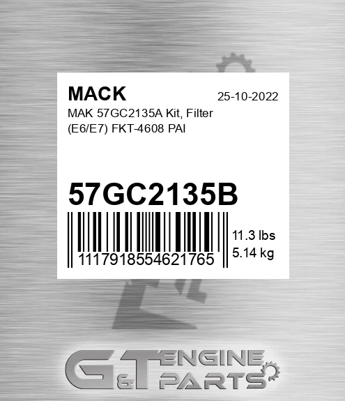 57GC2135B MAK 57GC2135A Kit, Filter E6/E7 FKT-4608 PAI