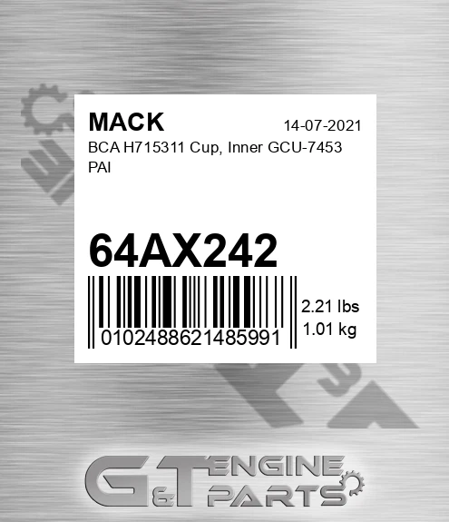 64AX242 BCA H715311 Cup, Inner GCU-7453 PAI