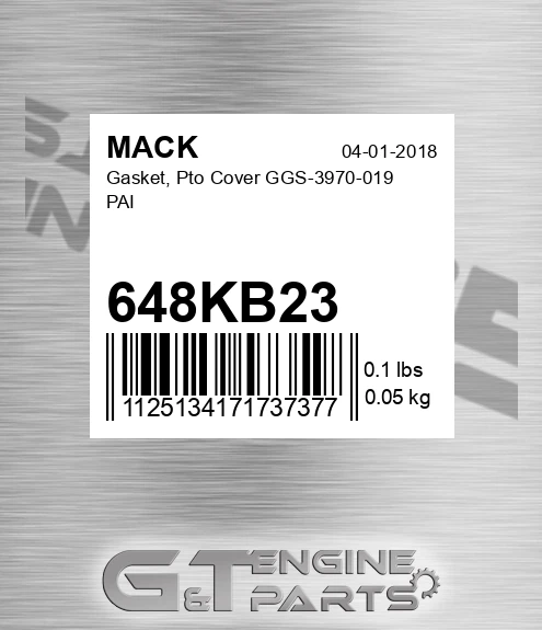 648KB23 Gasket, Pto Cover GGS-3970-019 PAI