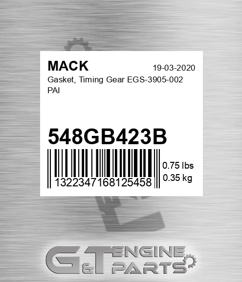 548GB423B Gasket, Timing Gear EGS-3905-002 PAI