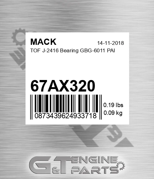 67AX320 TOF J-2416 Bearing GBG-6011 PAI