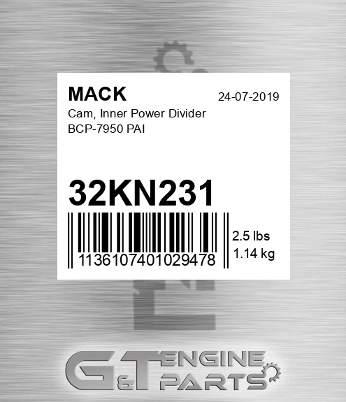 32KN231 Cam, Inner Power Divider BCP-7950 PAI