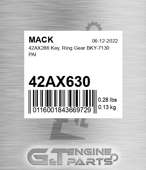 42AX630 42AX286 Key, Ring Gear BKY-7130 PAI