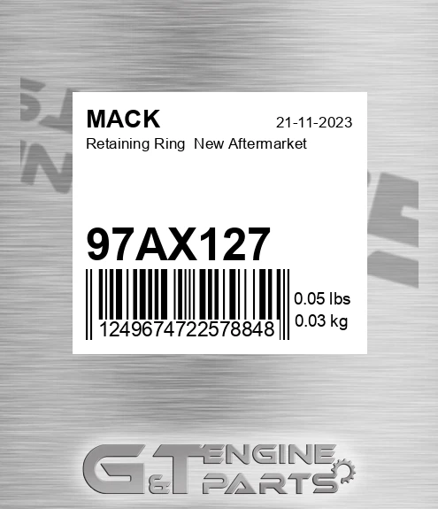 97AX127 Retaining Ring New Aftermarket