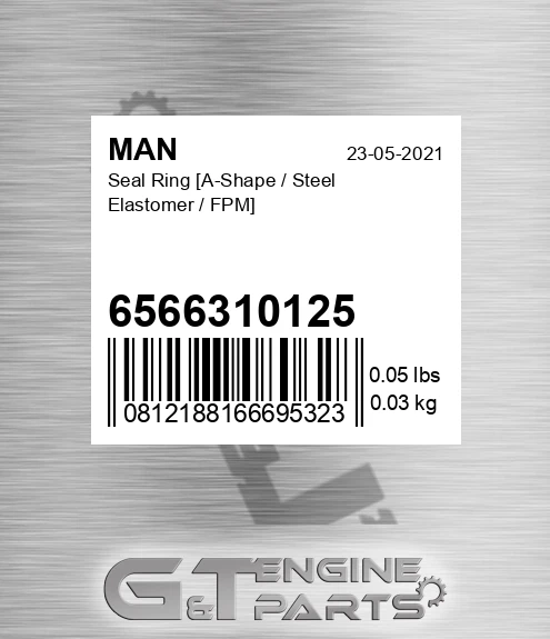 6566310125 Seal Ring [A-Shape / Steel Elastomer / FPM]