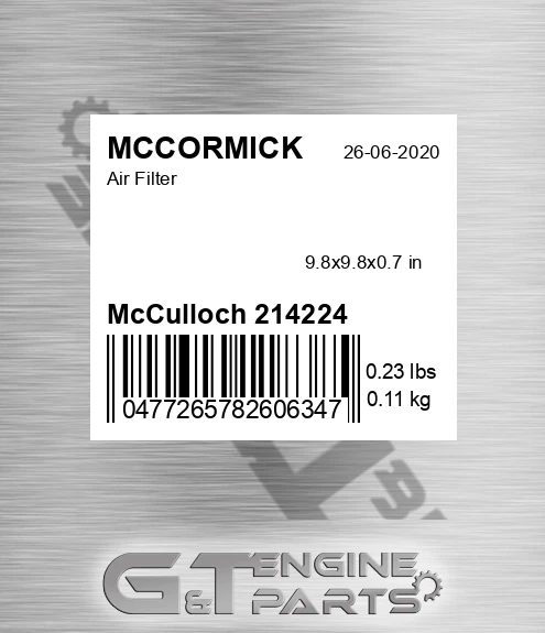 McCulloch 214224 Air Filter